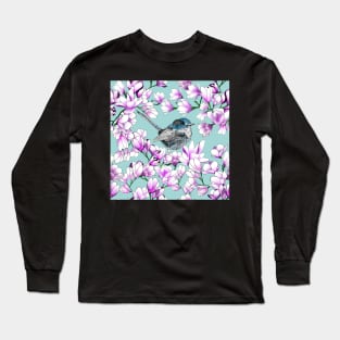 Magnolias  and Wren Long Sleeve T-Shirt